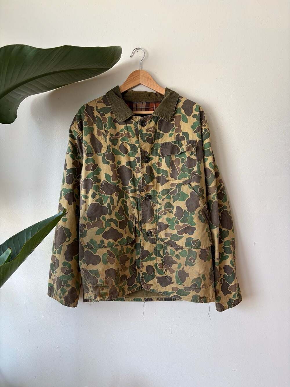 RedHead Vintage Camo Duck Hunting Jacket Corduroy Collar